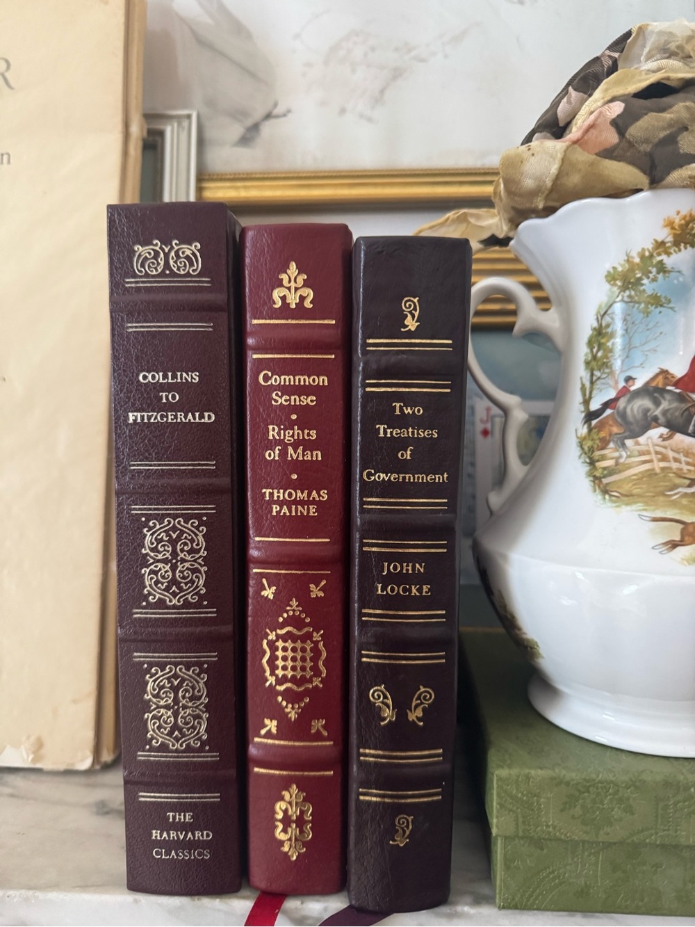Vintage Leather-Bound Classics Set - Burgundy, Maroon, and Crimson